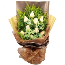 9支香槟玫瑰-浪漫之约